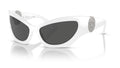 Lunettes de soleil Versace VE4450 314/87 – Blanc – vue de trois quarts.