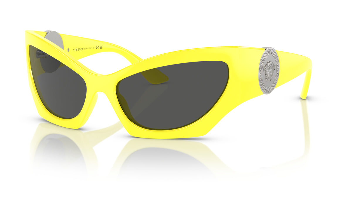 Lunettes de soleil Versace VE4450 541887 – Jaune – vue de trois quarts.