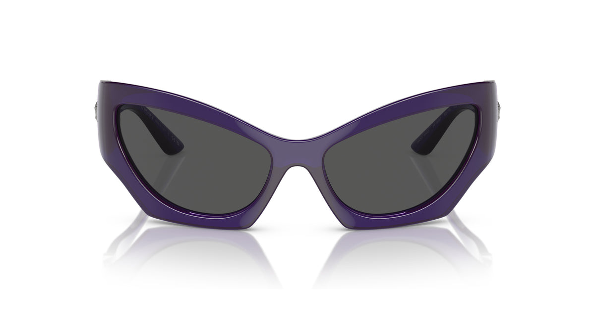 Lunettes de soleil Versace VE4450 541987 – Violet transparent – vue de face.