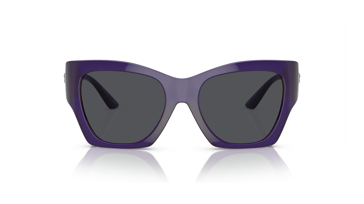 Lunettes de soleil Versace VE4452 541987 – Transparent Pourpre – vue de face.