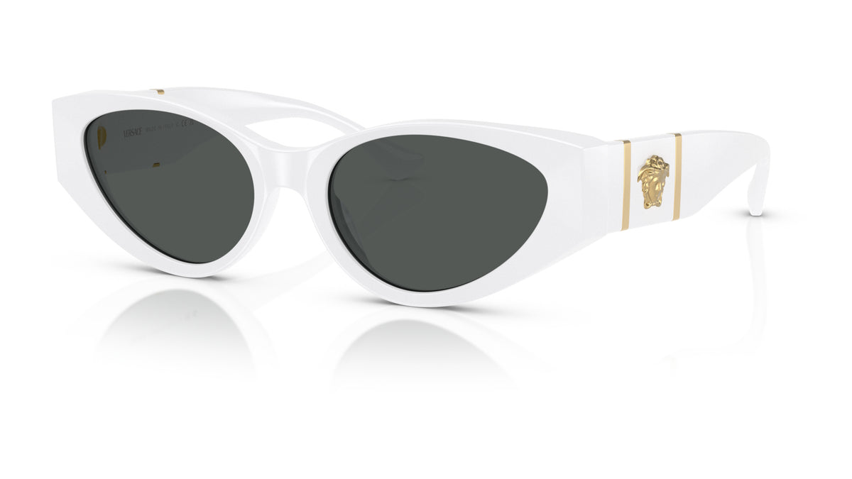 Lunettes de soleil Versace VE4454 314/87 – Blanc – vue de trois quarts.