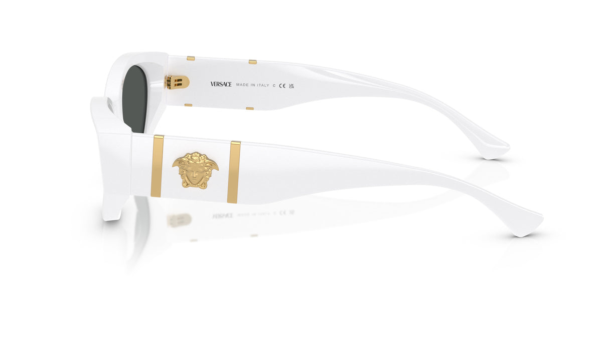 Lunettes de soleil Versace VE4454 314/87 – Blanc – vue de profil.