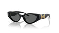 Lunettes de soleil Versace VE4454 GB1/87 – Noir – vue de trois quarts.