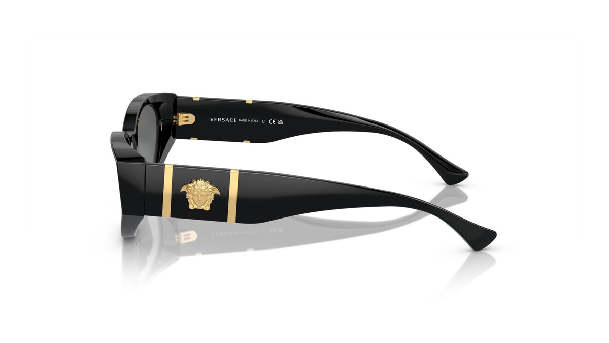 Lunettes de soleil Versace VE4454 GB1/87 – Noir – vue de profil.