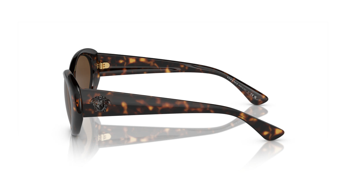 Lunettes de soleil Versace VE4455U 108/73 – Havane – vue de profil.