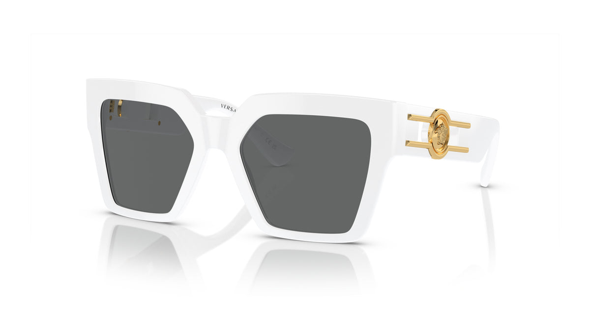 Lunettes de soleil Versace VE4458 314/87 – Blanc – vue de trois quarts.