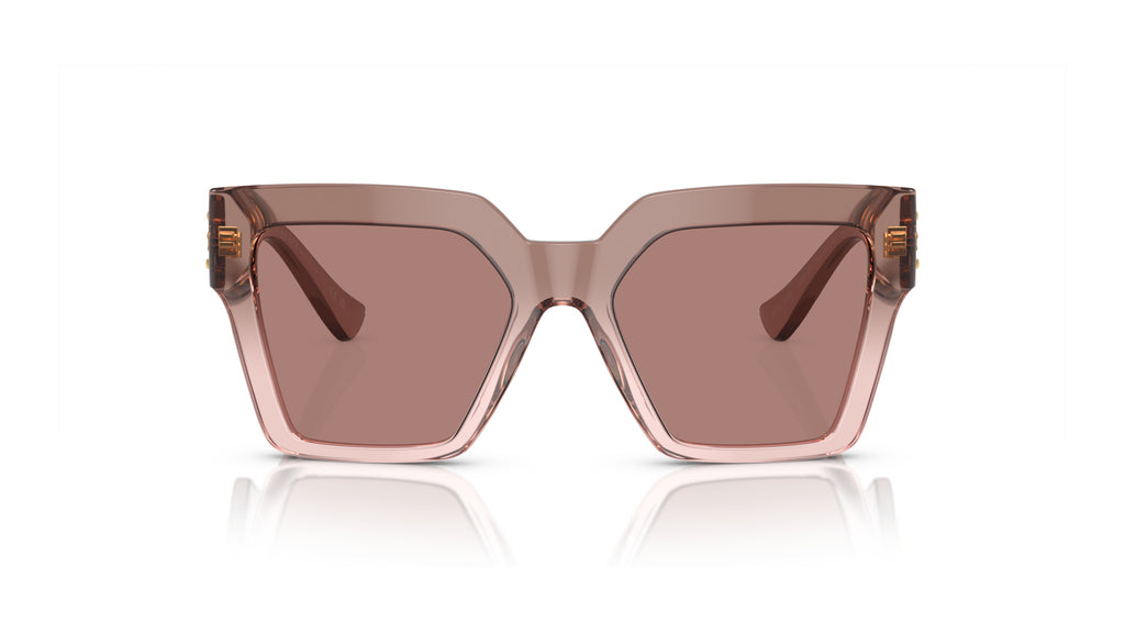 Lunettes de soleil Versace VE4458 543573 – Marron transparent – vue de face.