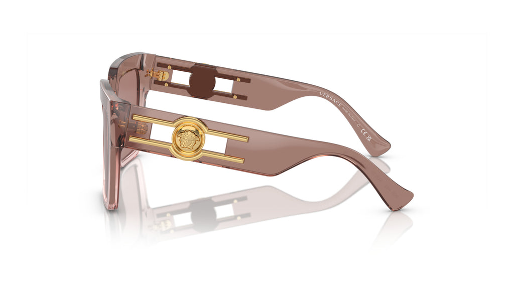 Lunettes de soleil Versace VE4458 543573 – Marron transparent – vue de profil.