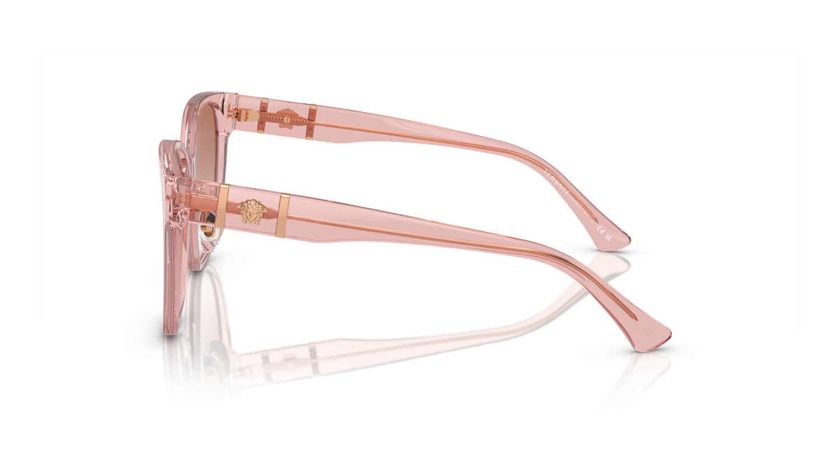 Lunettes de soleil Versace VE4460D 543413 – Pêche Transparent – vue de profil.