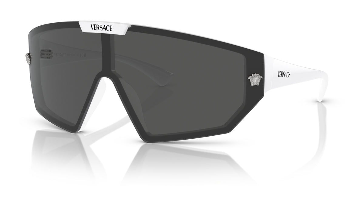 Lunettes de soleil Versace VE4461 314/87 – Blanc – vue de trois quarts.