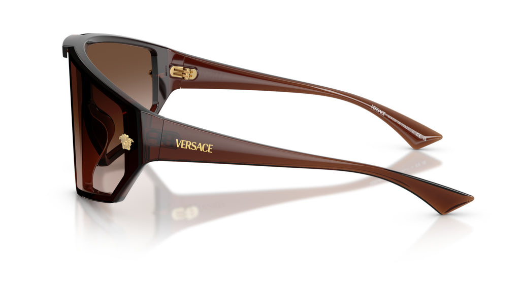 Lunettes de soleil Versace VE4461 533213 – Transparent Marron – vue de profil.