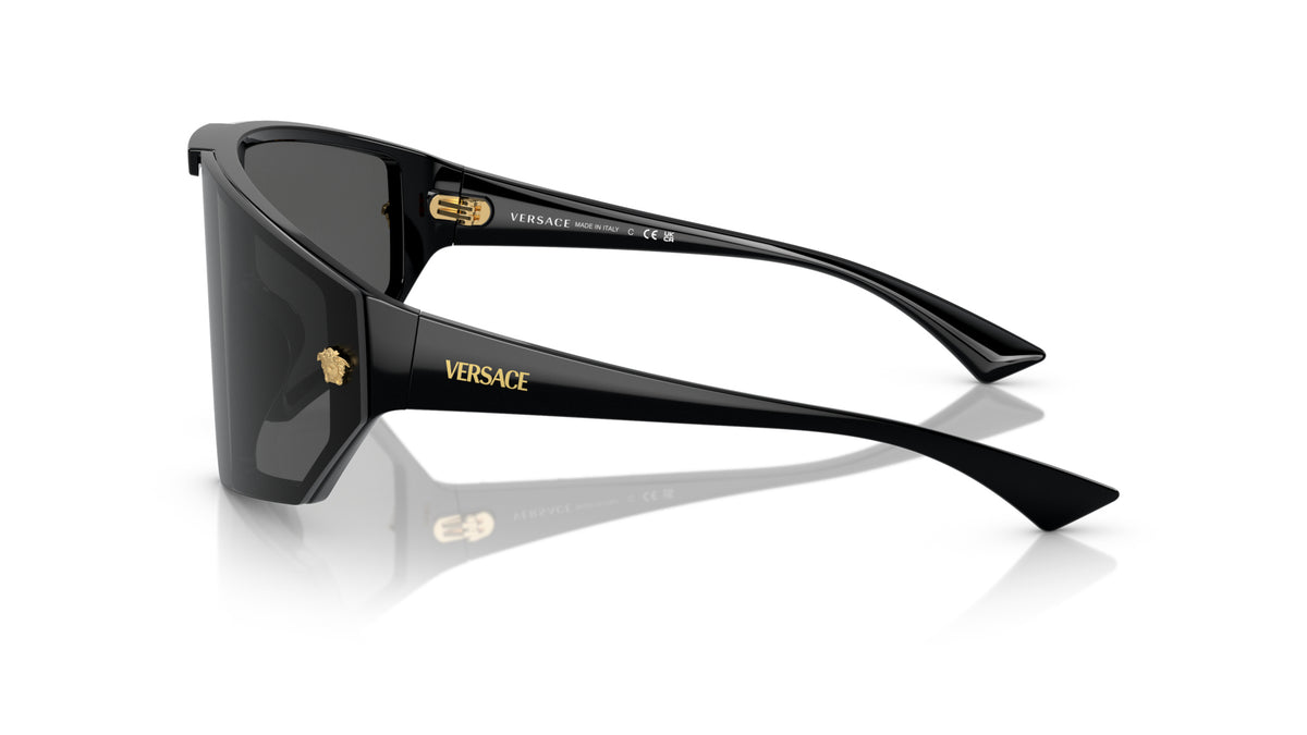 Lunettes de soleil Versace VE4461 GB1/87 – Noir – vue de profil.