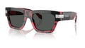 Lunettes de soleil Versace VE4464 545787 – Noir supérieur/rouge Havana – vue de trois quarts.