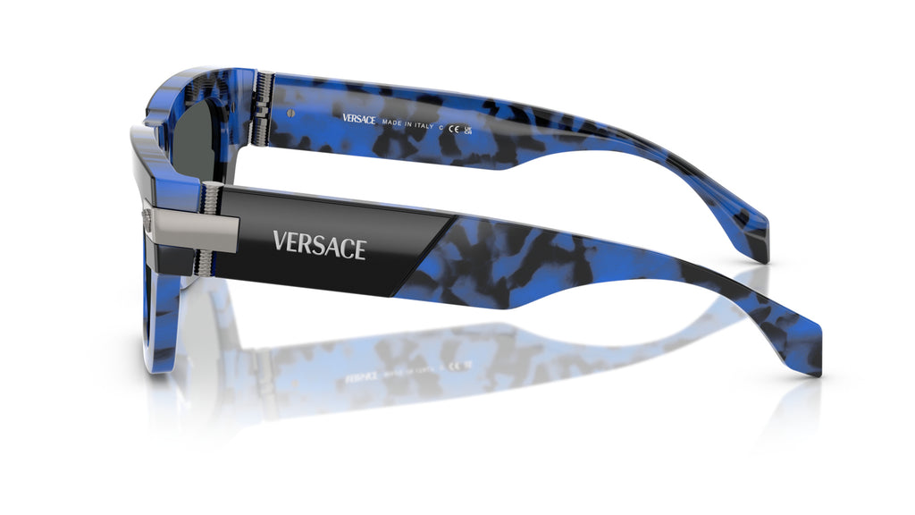 Lunettes de soleil Versace VE4464 545887 – Havana Bleu – vue de profil.