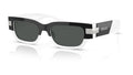Lunettes de soleil Versace VE4465 545987 – Noir sur Blanc – vue de trois quarts.