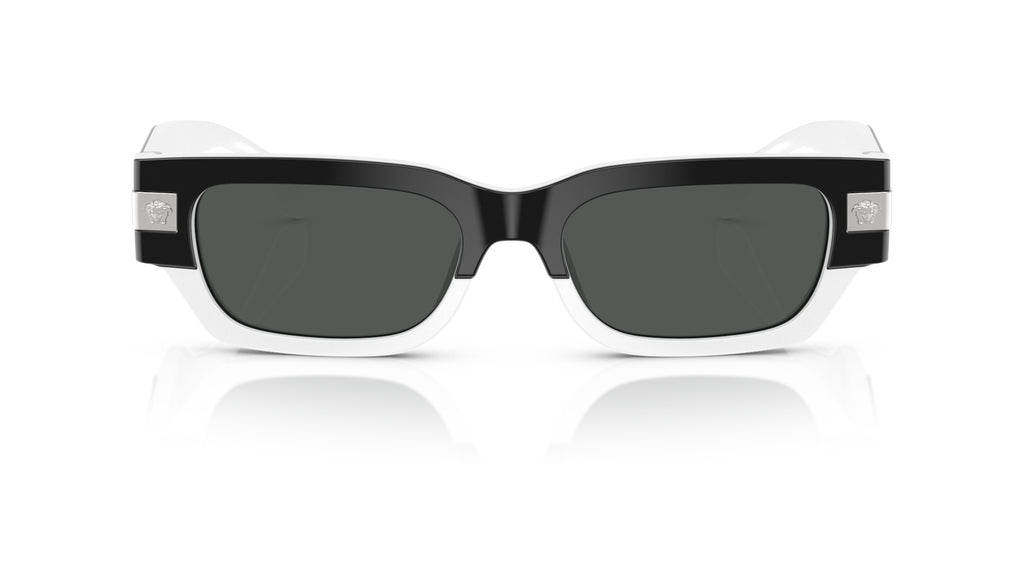 Lunettes de soleil Versace VE4465 545987 – Noir sur Blanc – vue de face.