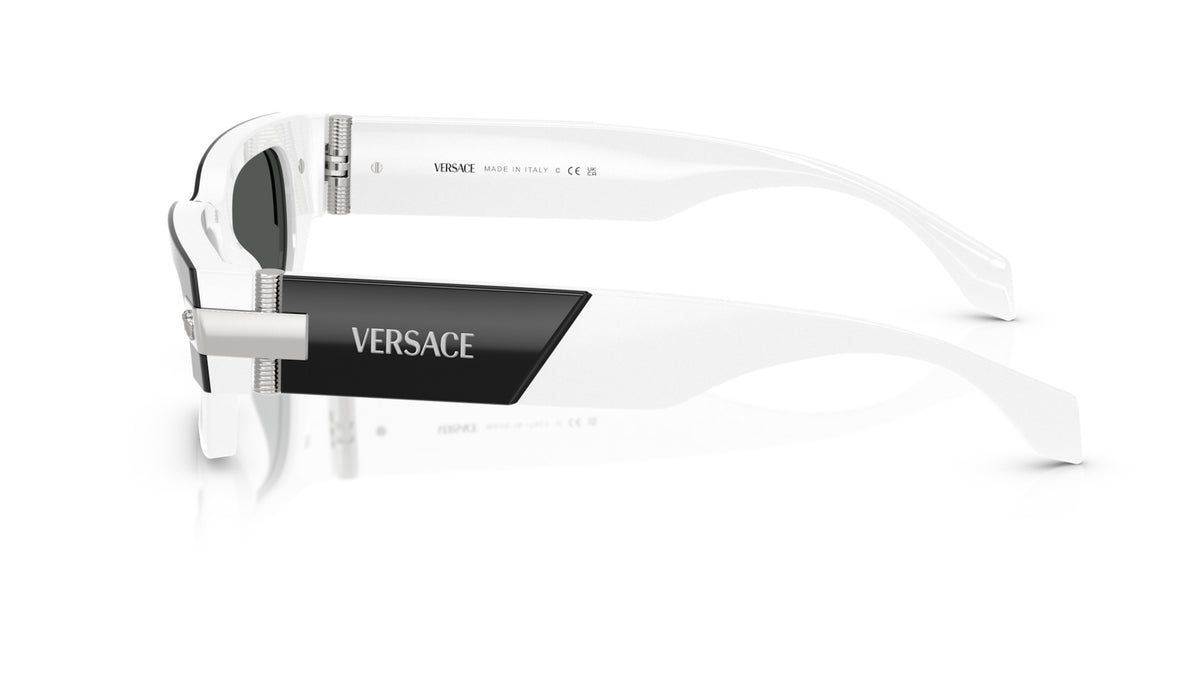 Lunettes de soleil Versace VE4465 545987 – Noir sur Blanc – vue de profil.