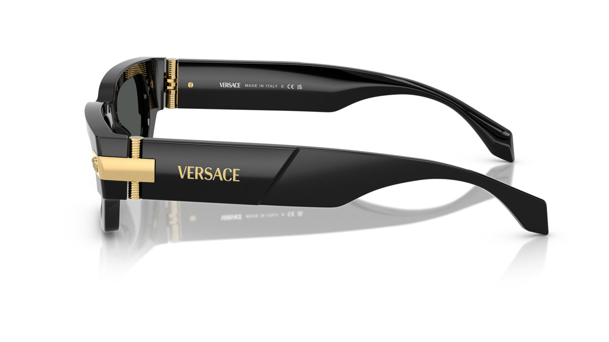Lunettes de soleil Versace VE4465 GB1/87 – Noir – vue de profil.