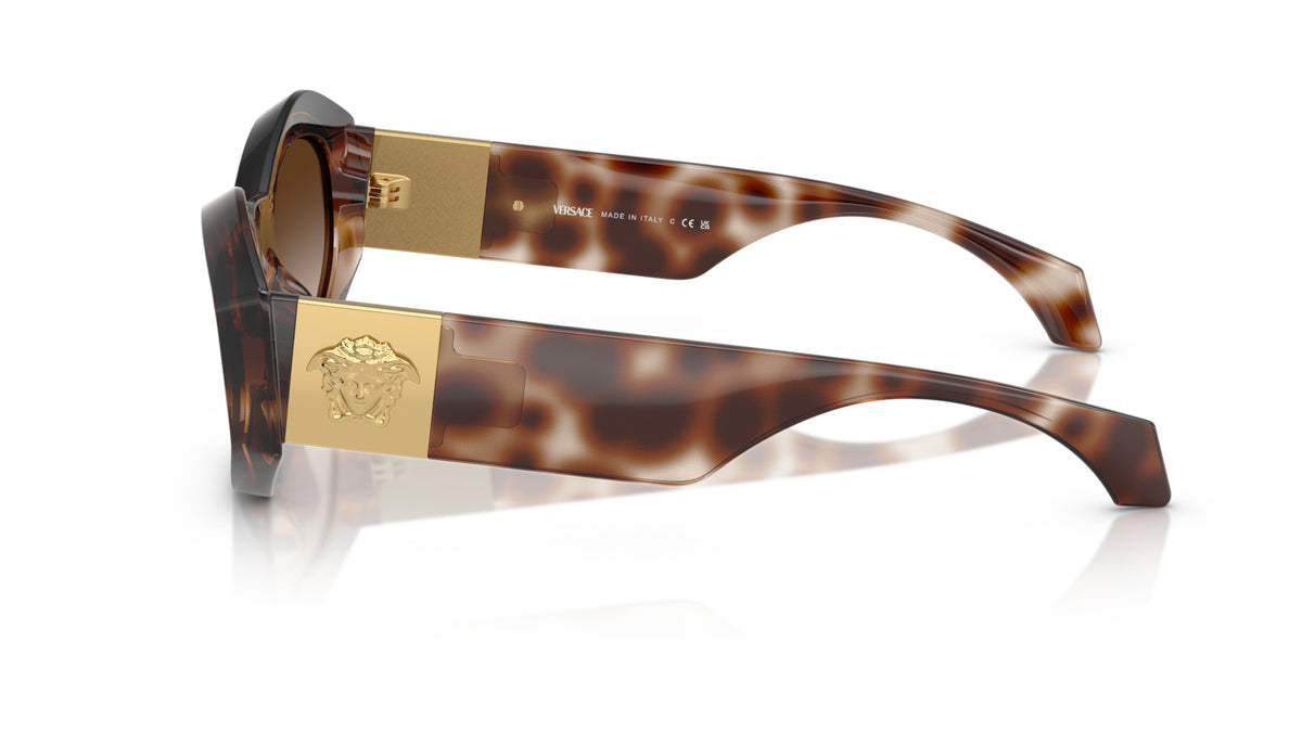 Lunettes de soleil Versace VE4466U 54613B – Havane – vue de profil.