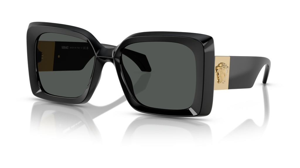 Lunettes de soleil Versace VE4467U GB1/87 – Noir – vue de trois quarts.