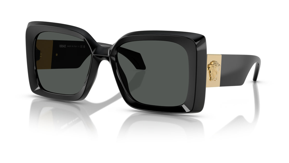 Lunettes de soleil Versace VE4467U GB1/87 – Noir – vue de trois quarts.