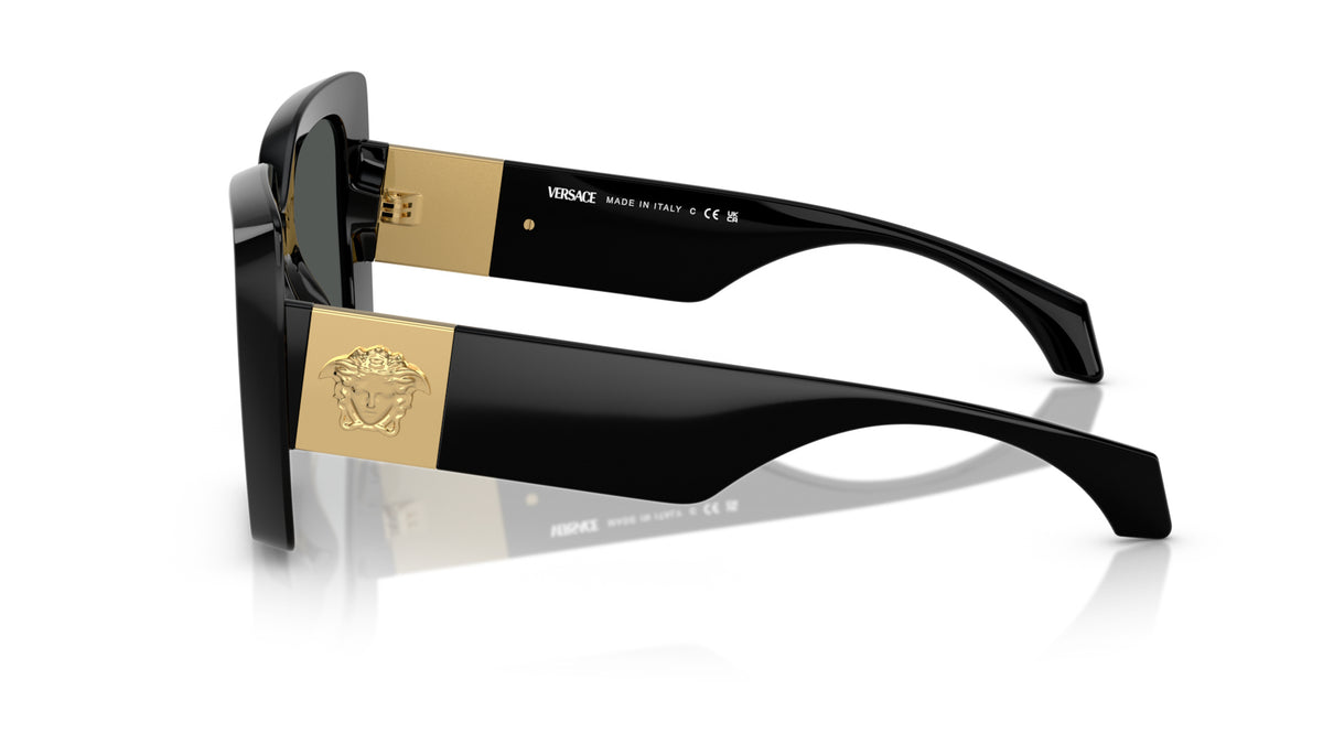Lunettes de soleil Versace VE4467U GB1/87 – Noir – vue de profil.