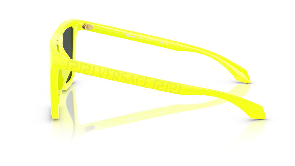 Lunettes de soleil Versace VE4468U 544987 – Jaune intégral tropical – vue de profil.