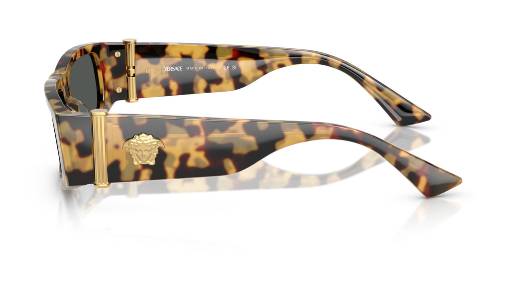 Lunettes de soleil Versace VE4476U 777/87 – Brown/Yellow Havana – vue de profil.