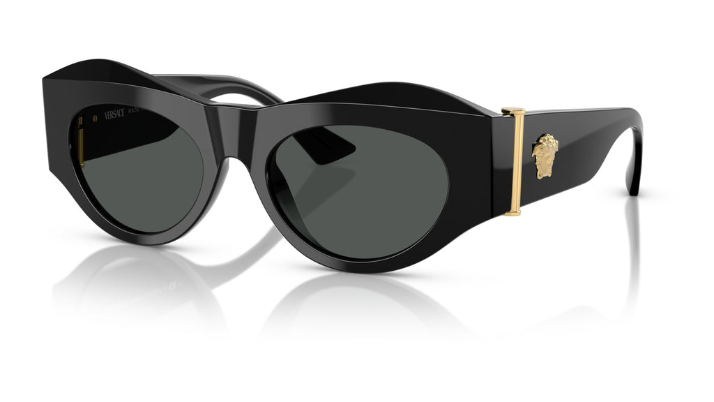 Lunettes de soleil Versace VE4477U GB1/87 – Noir – vue de trois quarts.