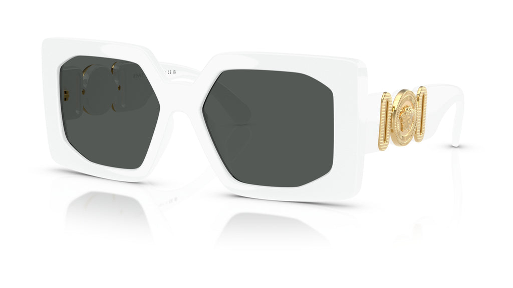 Lunettes de soleil Versace VE4478U 314/87 – Blanc – vue de trois quarts.