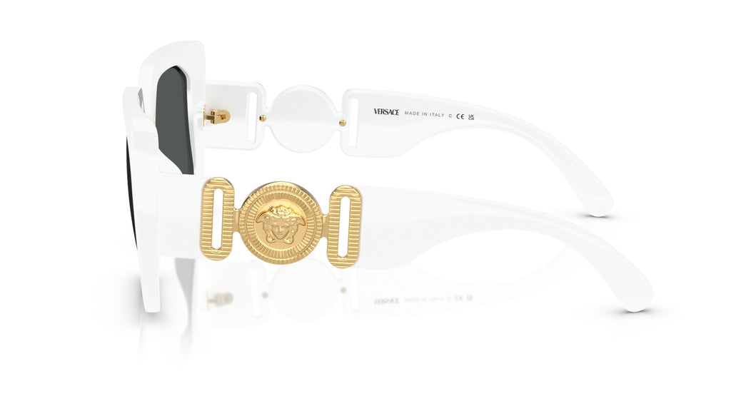 Lunettes de soleil Versace VE4478U 314/87 – Blanc – vue de profil.