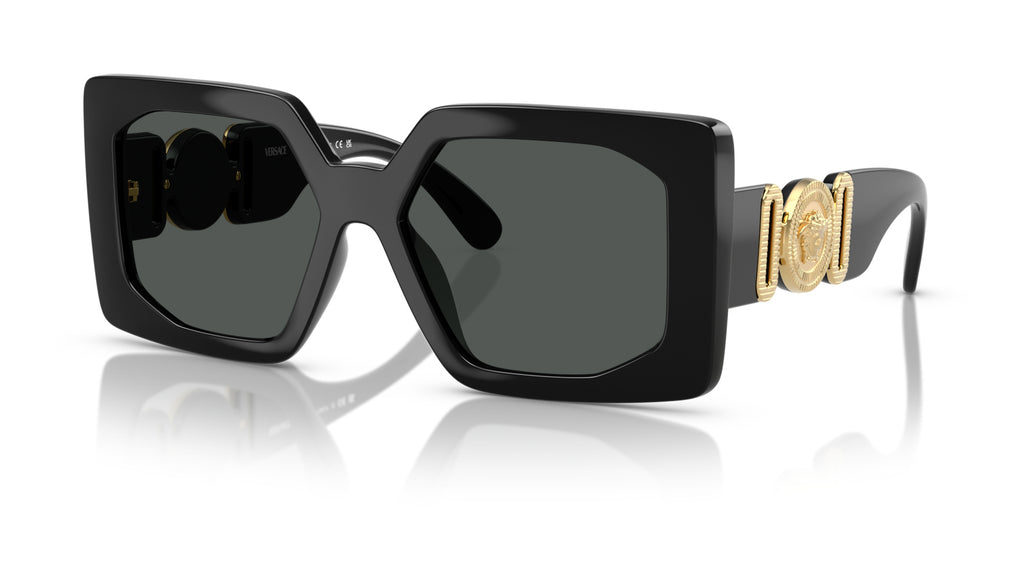 Lunettes de soleil Versace VE4478U GB1/87 – Noir – vue de trois quarts.
