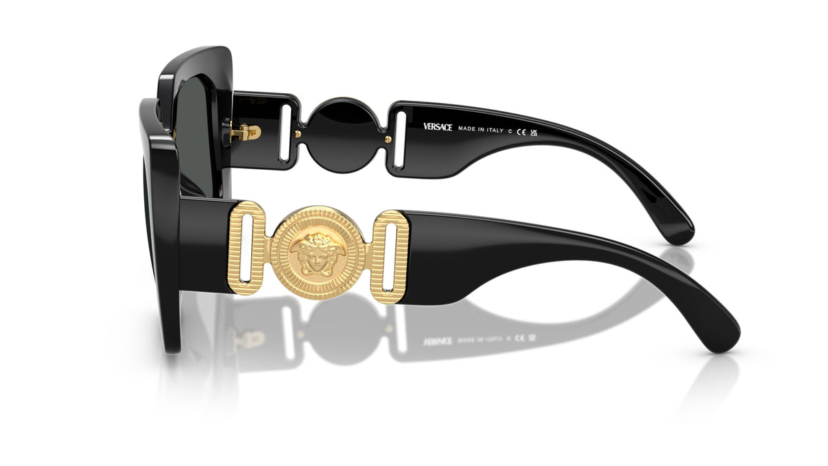 Lunettes de soleil Versace VE4478U GB1/87 – Noir – vue de profil.