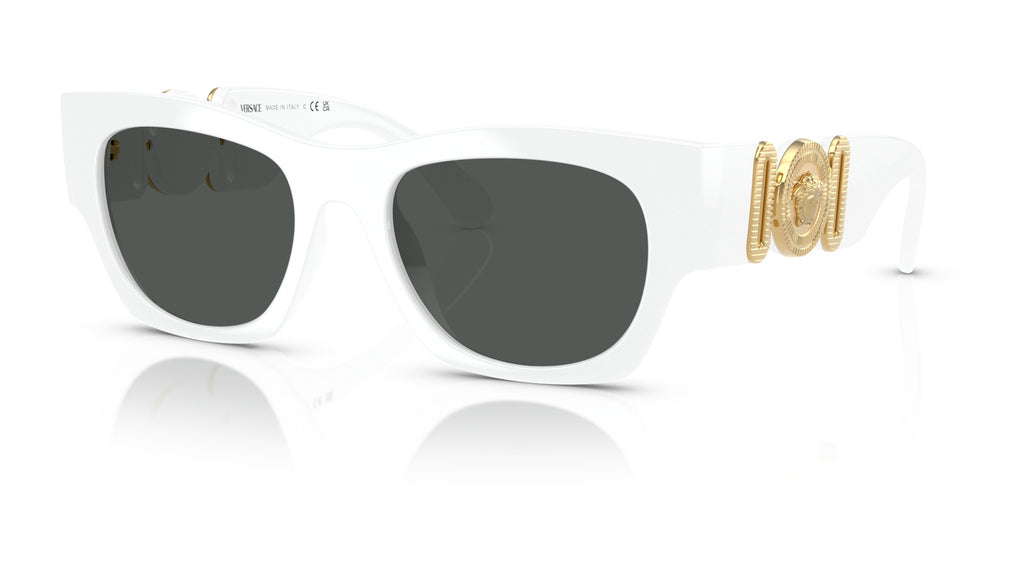 Lunettes de soleil Versace VE4479U 314/87 – Blanc – vue de trois quarts.