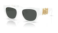 Lunettes de soleil Versace VE4479U 314/87 – Blanc – vue de trois quarts.