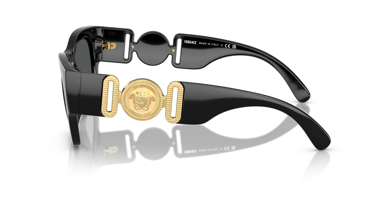 Lunettes de soleil Versace VE4479U GB1/87 – Noir – vue de profil.