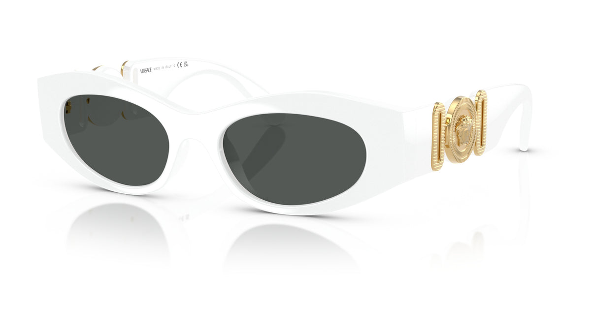 Lunettes de soleil Versace VE4480U 314/87 – Blanc – vue de trois quarts.