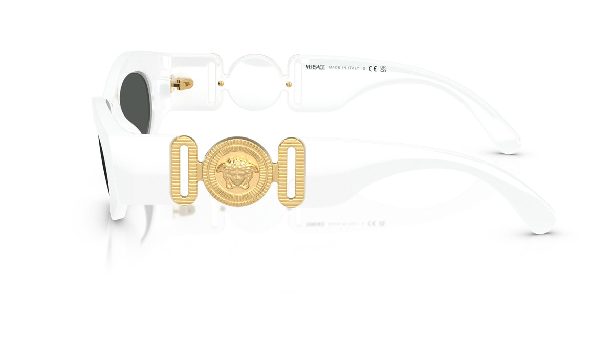 Lunettes de soleil Versace VE4480U 314/87 – Blanc – vue de profil.