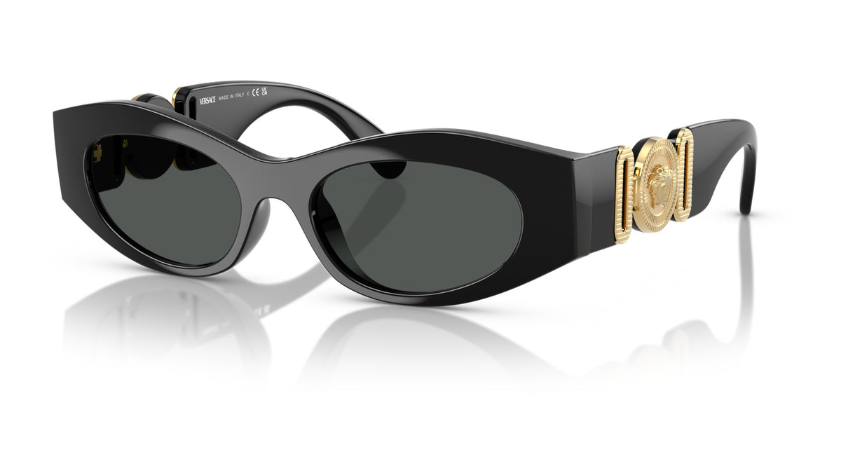 Lunettes de soleil Versace VE4480U GB1/87 – Noir – vue de trois quarts.