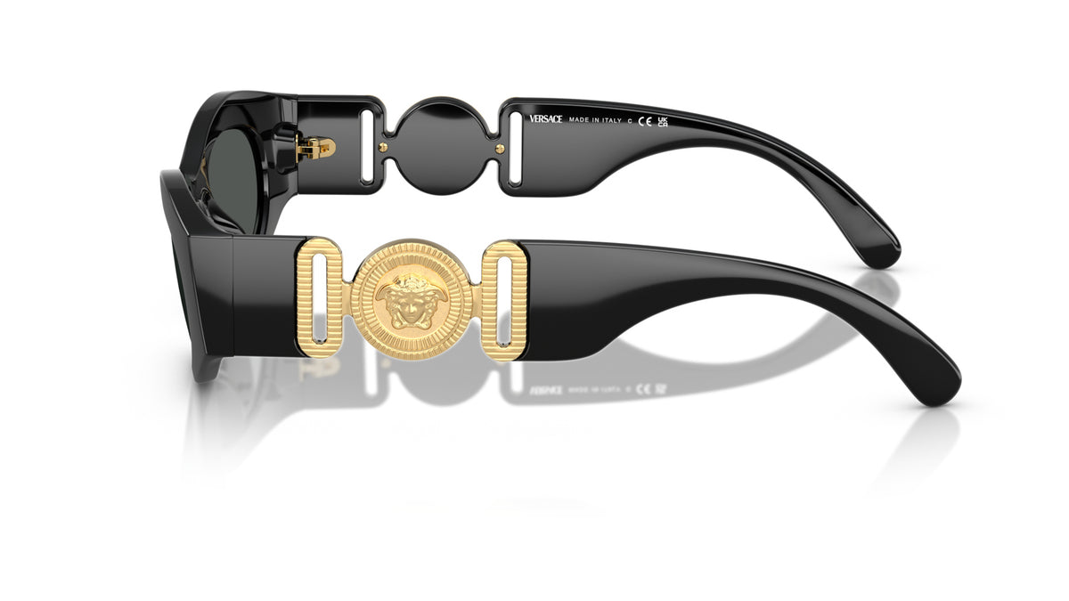 Lunettes de soleil Versace VE4480U GB1/87 – Noir – vue de profil.