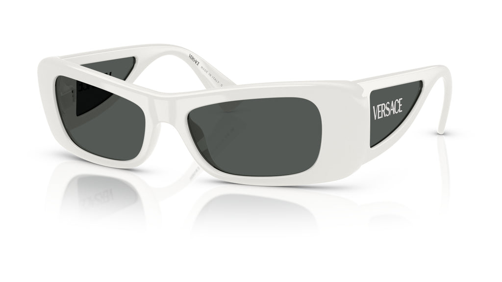 Lunettes de soleil Versace VE4481 314/87 – Blanc – vue de trois quarts.