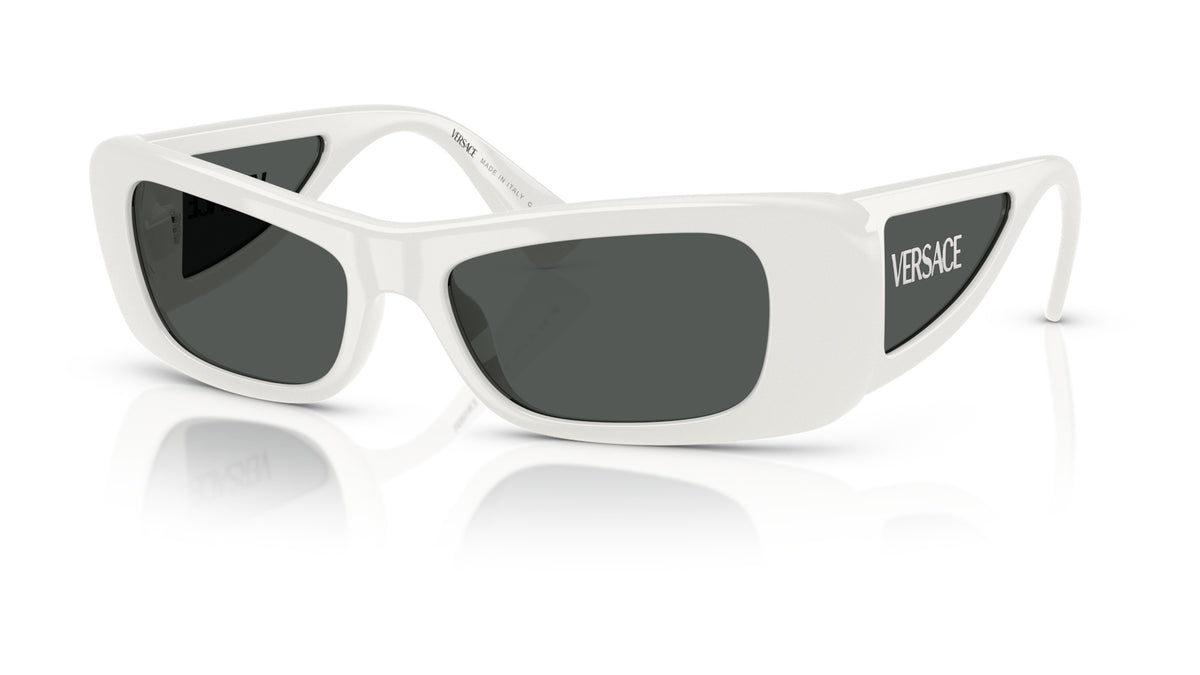 Lunettes de soleil Versace VE4481 314/87 – Blanc – vue de trois quarts.