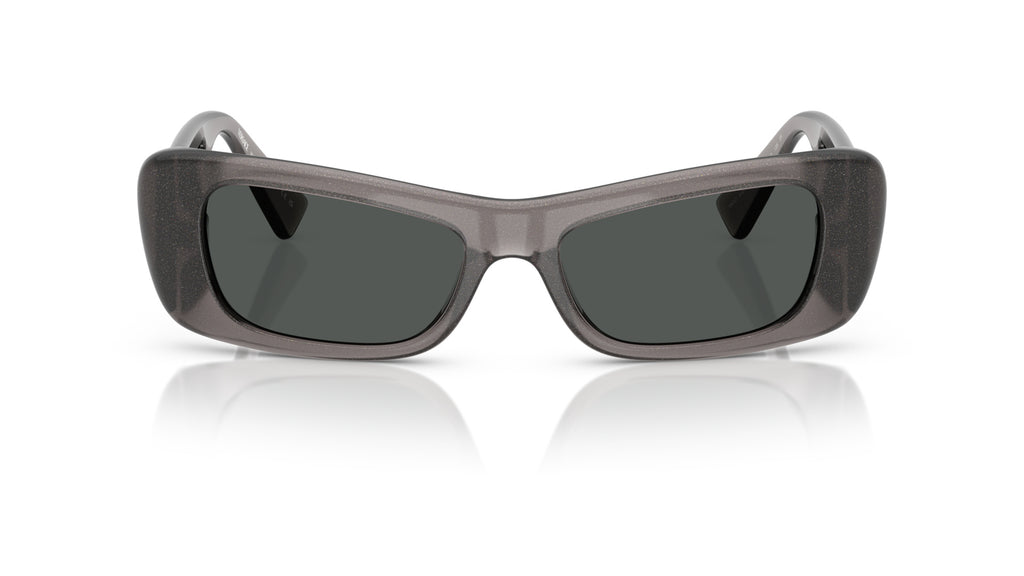 Lunettes de soleil Versace VE4481 550287 – Transparent pailleté gris – vue de face.
