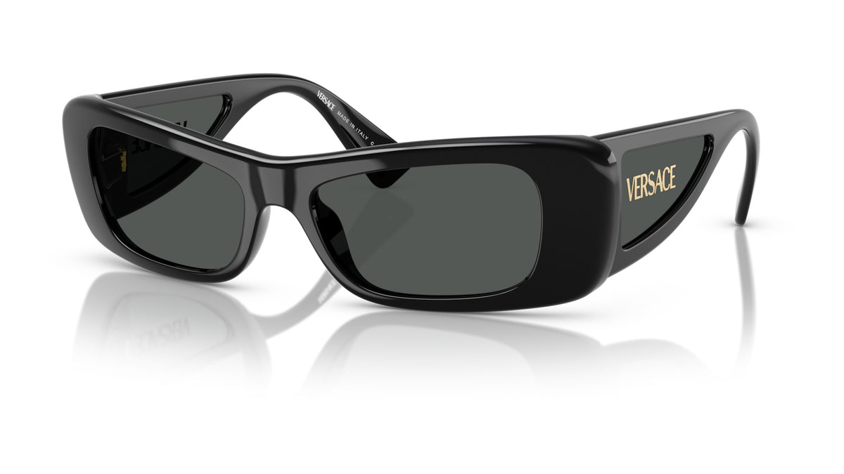 Lunettes de soleil Versace VE4481 GB1/87 – Noir – vue de trois quarts.