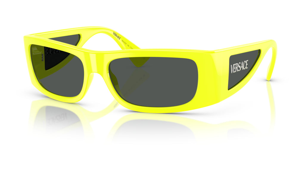 Lunettes de soleil Versace VE4482 544987 – Jaune fluo – vue de trois quarts.