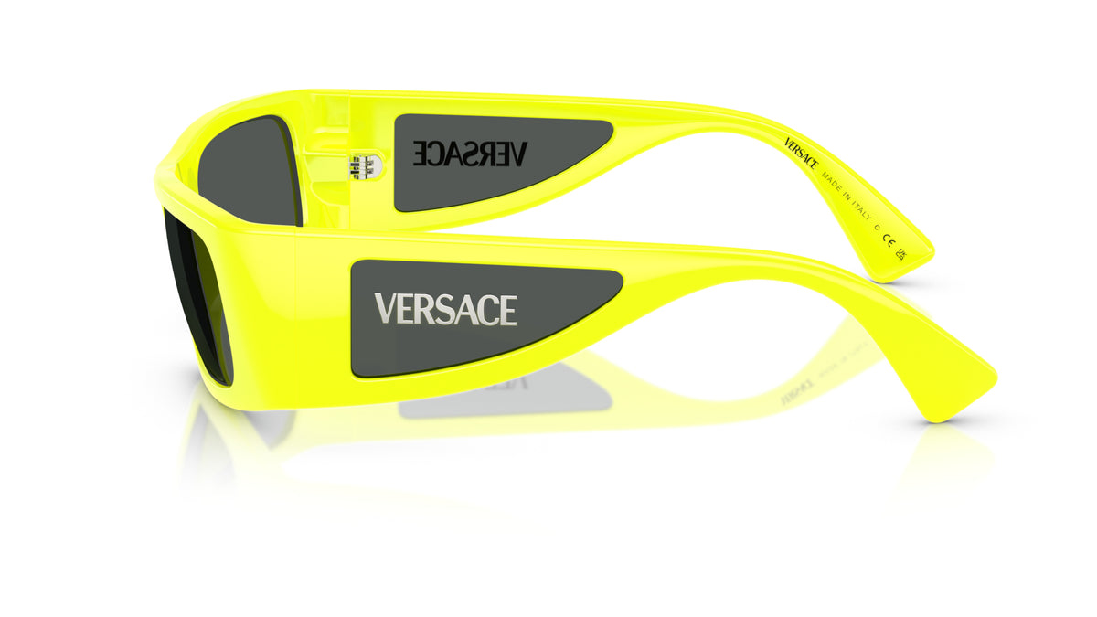 Lunettes de soleil Versace VE4482 544987 – Jaune fluo – vue de profil.