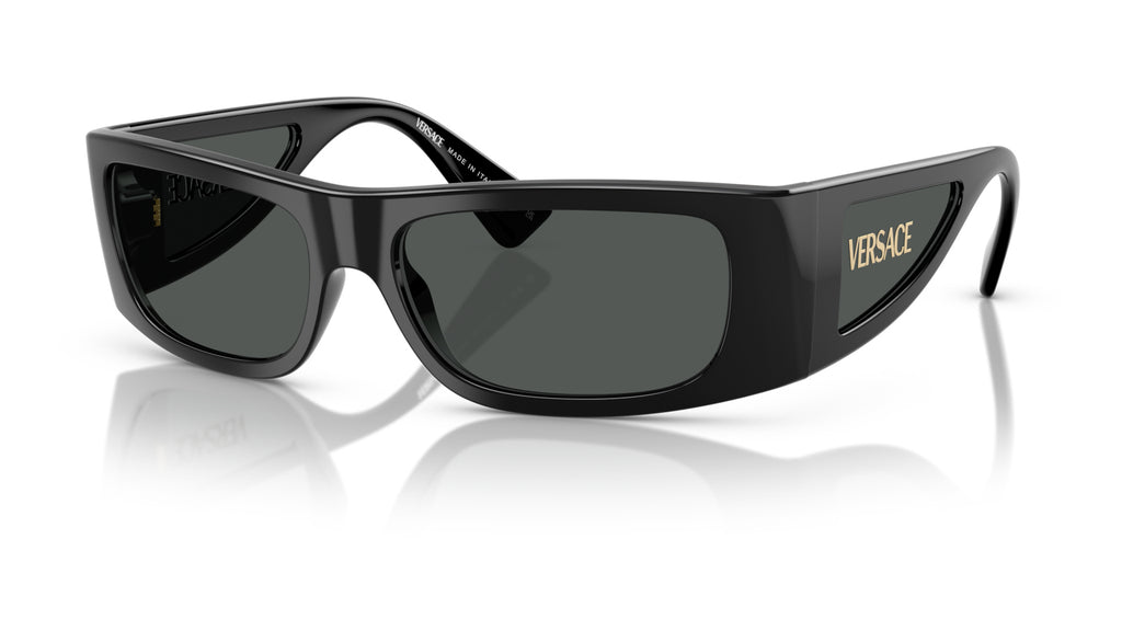 Lunettes de soleil Versace VE4482 GB1/87 – Noir – vue de trois quarts.