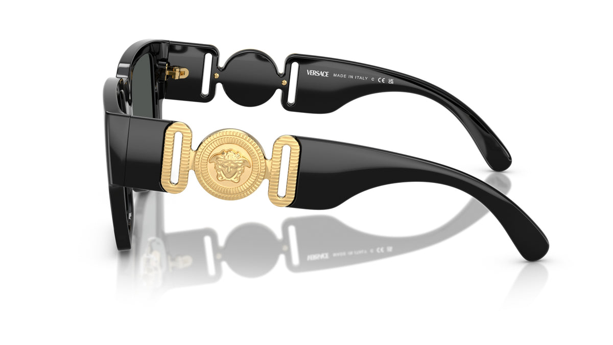 Lunettes de soleil Versace VE4483D GB1/87 – Noir – vue de profil.