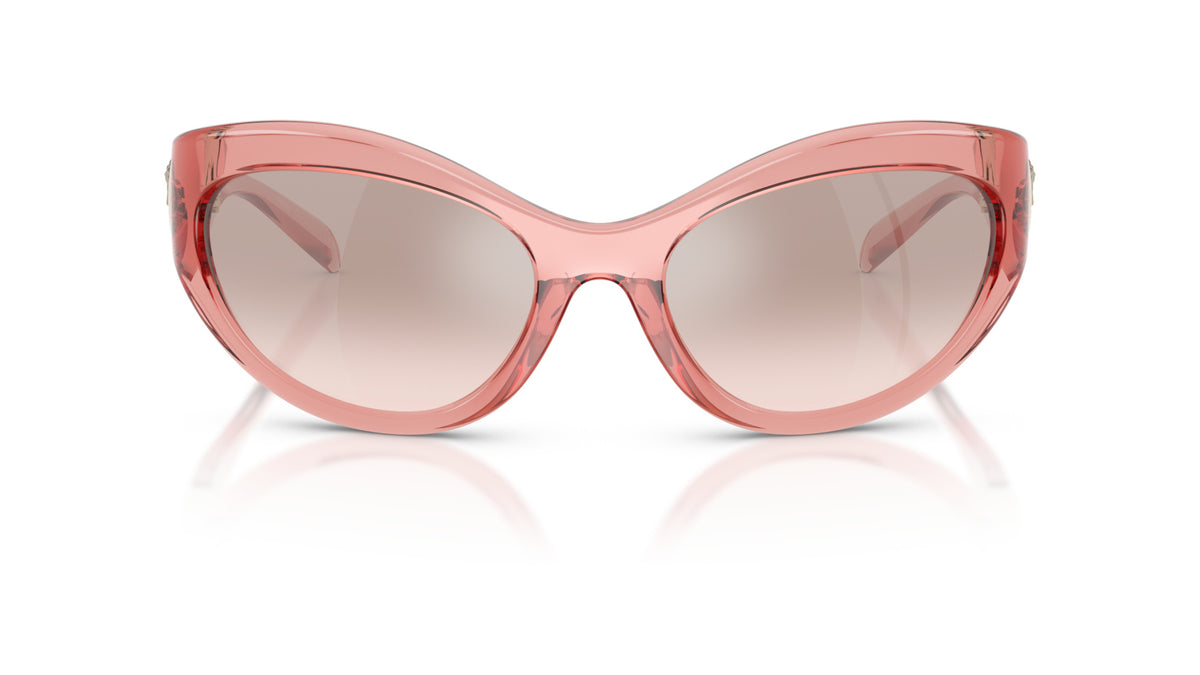 Lunettes de soleil Versace VE4485 53228Z – Rose transparent – vue de face.