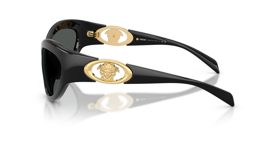 Lunettes de soleil Versace VE4485 GB1/87 – Noir – vue de profil.